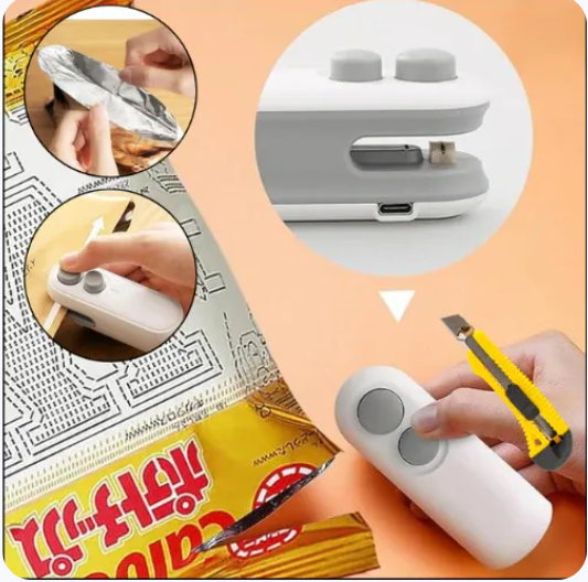 USB ماكينة غلق الأكياس 2 في 1 - قابلة لشحن